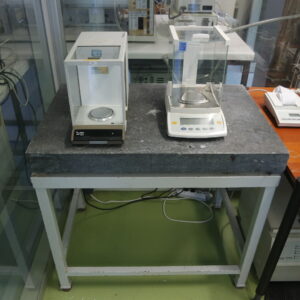 Medium size used laboratory weighing table, granite