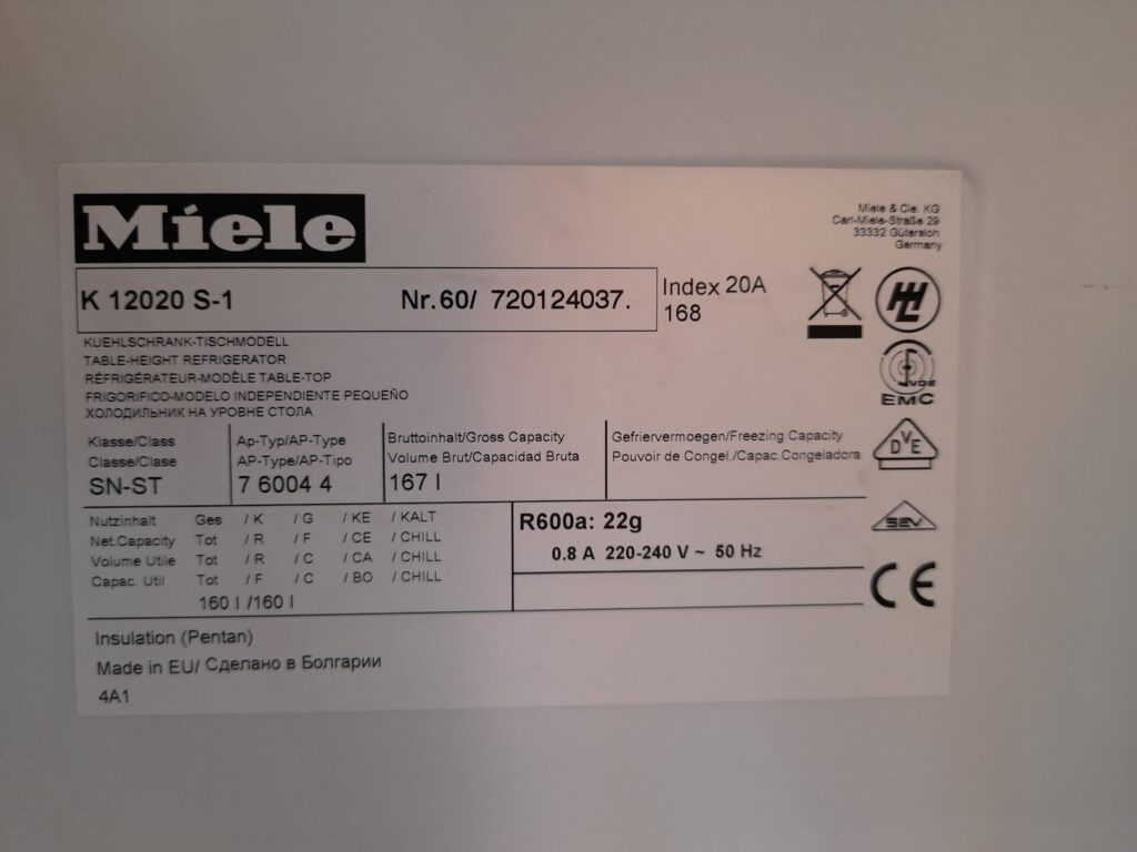 1532 Used Miele refrigerator K12020 S1 SALE
