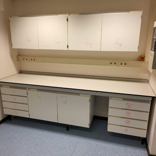 Used S+B Laboratory wall table (281 cm)