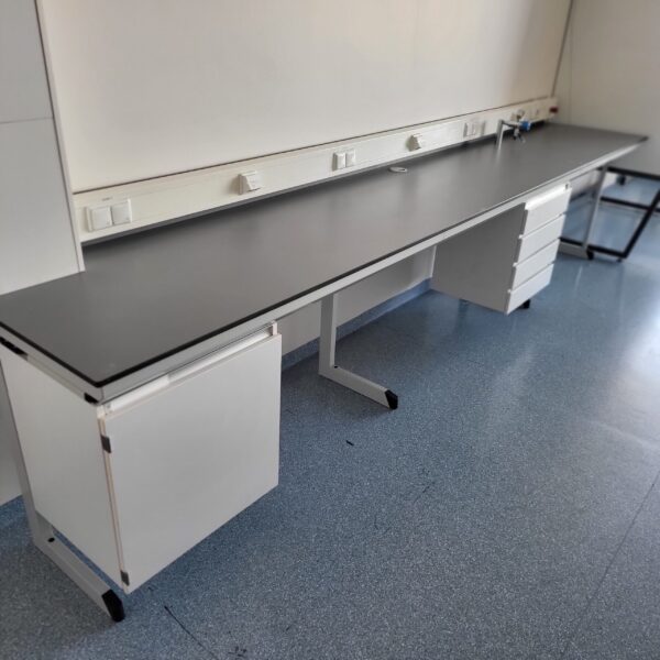 Used S+B Laboratory wall table (423 cm)