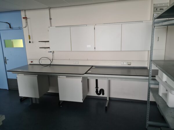 Used S+B Laboratory wall table (364 cm)