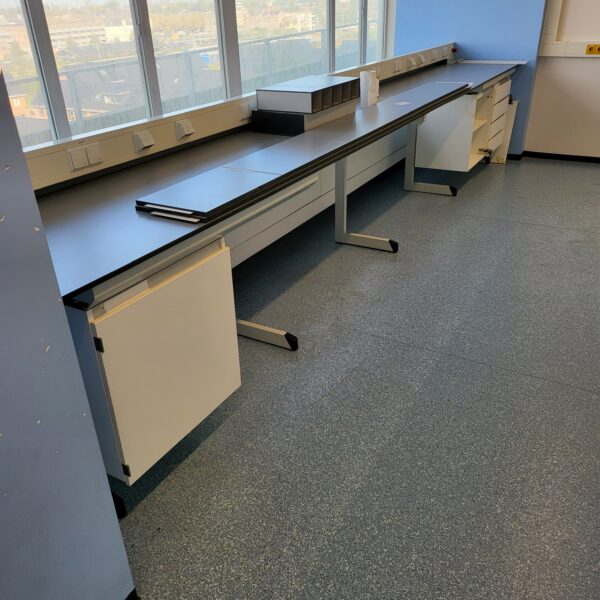Used S+B Laboratory wall table (552 cm)