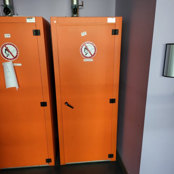Used Schramm safety cabinet for compressed gas cylinders