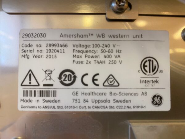 Used Western Blot system GE Amersham