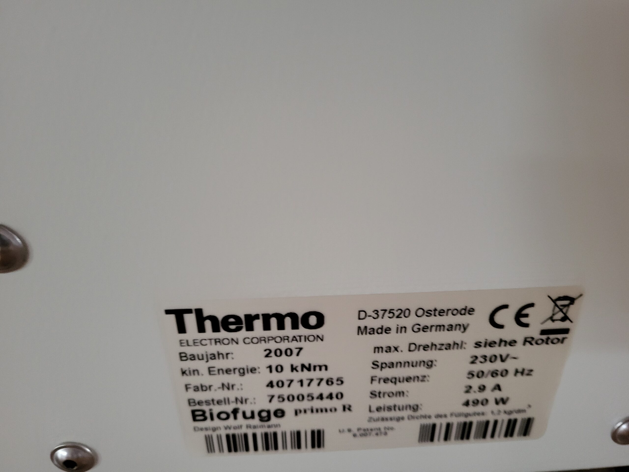 2523 - Used refrigerated centrifuge Biofuge primo R - Image 3