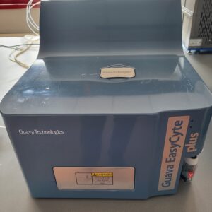 Used Guava Technologies EasyCyte Plus Flow Cytometer for microcapillary flow cytometry, cell counting and multicolor cell analysis applications.