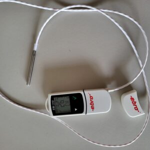 Used ebro EBI 310-T1 temperature logger with TPX 220-1 Pt1000 probe, -200 to +250°C range, USB readout and 120,000-value memory.