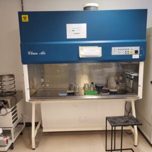 Used Clean Air CB/CE 6 cytotoxic safety cabinet, 180 cm, DIN 12980, professionally validated January 2026 and in good operational condition.