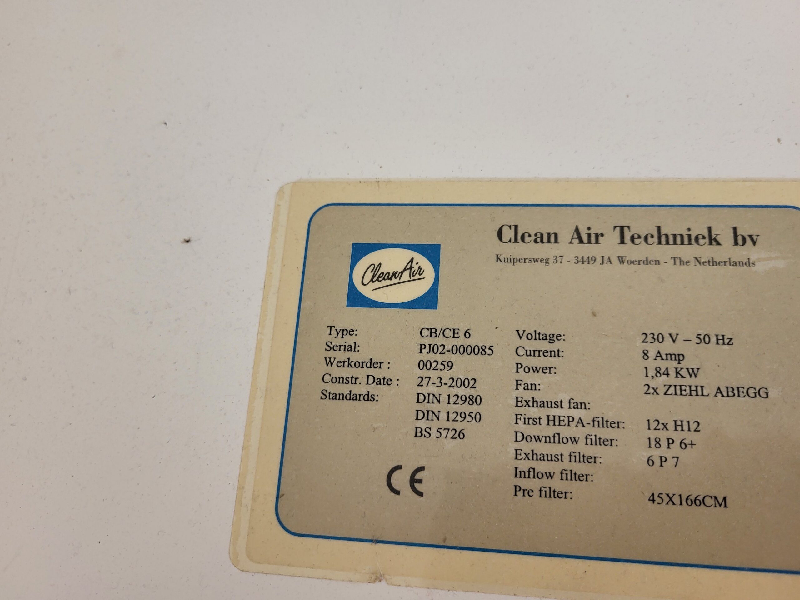 2598 - Used Clean Air CB/CE 6 Cytotoxic Safety Cabinet - Image 4